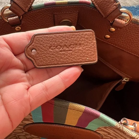 Coach Brown and Multicolor Tote Bag - Picture 5 of 12